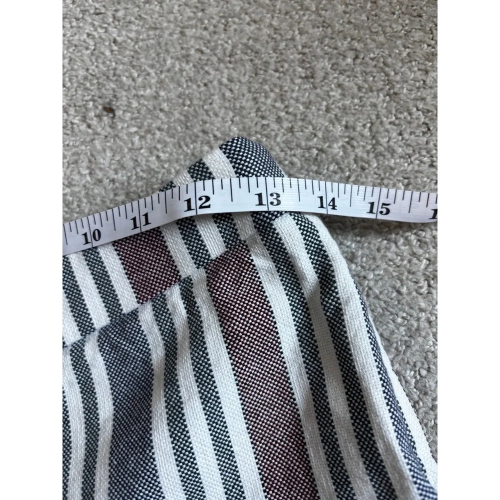 Free People Striped Linen Blend Trousers Size 0 Multi Color Boho Slim Straight